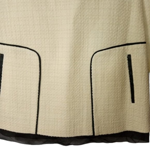 Five Plus Womens Sheath Dress Cream Black Tweed Mini XS New - Picture 3 of 4